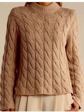 NWOT Theory Cable Knit Sweater in Camel / Tan